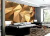 Papel de parede decorativo wallpapes 3D geométrico espaço arquitectónico wallpapers ouro abstratos estéreo