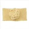 Camellia Lã bandas de cabeça do bebê com alça Meninas de malha Crochet Turban Cabelo Inverno Banda Warmer Beanie Headwrap Acessórios de cabelo AZYQ6873