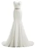 Robe de mariée de mariée de la sirène 2020 Dentelle Robe de mariée longue de la mer Beach Robes de mariée avec cristal de la ceinture perlée Sash plus Taille Vestido de Casamamento