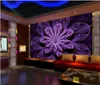紫色の花ktv背景壁の壁のための壁の壁紙リビングルームのための3 d