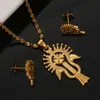Etiopisk Eritrea Habesha Guldfärg Örhängen Halsband Smycken Satser Kvinnor Bröllopsgåvor Afrikanska Smycken Set