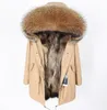 2019 moda inverno colar Raccoon naturais pele grossa Parka Raccoon forro de pele jaqueta de sólidos a granel roupas femininas verdadeiro casaco de pele MX191025