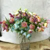 Rose 1 Bouquet 10 Köpfe Mini Künstliche Seidenblume Flores Braut Home Hochzeit Dekoration gefälschte Pfingstrosenblume18011576