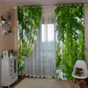 Custom green forest curtain Luxury Blackout 3D Curtains For Living room Bedding room Office blackout curtains