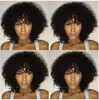 شعر برازيلي أمريكي أفريقي مثير قصير (بوب كينكي كيرلي باروكة محاكاة شعر بشري شعر مستعار مجعد غريب