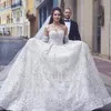 En linje bröllopsklänningar strapless appliques pärlor tulle plus storlek bröllopsklänning katedral tågrockar de mariée