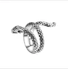 Wyprzedaż szterling srebrna biżuteria S925 Sterling Silver Open Ring Snake Retro Thai Silver Ring140