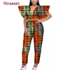 African Print Women Jumpsuit V-hals speciale mouwloze herfst sexy been pant African Ladies jumpsuits rompers aanpasbaar wy3945