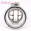 Sodandy 2018 Devices Stainless Steel Mens Smaller Cock Cage Metal Penis Restraints Locking Cock Ring Bdsm Bondage Y190706023018431