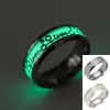 Mens Green Luminous love Rings Stainless Steel Women paio Anelli Glow In The Dark Ring gioielli hip hop will e sand drop ship
