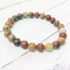 MG0355 Äkta Picasso Jasper Armband Natursten Handgjorda Armband Meditation Handled Mala Divine Feminine Armband