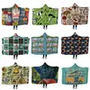 Encapuzados Cobertores Crianças Aqueça Sherpa Blanket Fluffy Camping Viagem lançar cobertor com capa Ar Condicionado Cobertores 10 Designs DW3737 Atacado