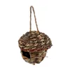 Nichoir en paille pour perroquet Hamster Cage de petit animal oiseaux élevage maison d'oiseau décorations suspendues pour la maison