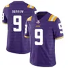 BURREAUX JOE BURROW LSU TIGERSフットボールジャージーダイヤモンドパッチピーチボウルプレーオフカレッジニックネーム