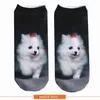 Unisex çorap popüler komik 3d köpek baskı kısa pamuk çorap kadın erkekler Noel çoraplar meias femme düşük kesim halka çorap 50styles7976378