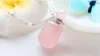 Natural Rose Crystal Essential Oil Perfume Bottle Jewelry Oval Quartz Stone Bottles Pendant Necklace with S925 Real Silver Chain