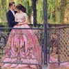 Kant Quinceanera Roze Jurken Kapel Trein Elegant Off-the-shoulder Geappliceerde Tule Op maat gemaakte zoete verjaardagsfeestje prinsessenjurk