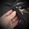 1 st SMALL TACTICAL KARAMBIT CLAW KNIFE 440C Black Stone Wash Blade Blacks G10 Handtag Claw Knives med KYDEX