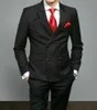 ブランドの新しい男性スーツブラックグルーミングタキシードピークラペルの新郎の結婚式のベストマン2個（ジャケット+パンツ+ネクタイ）L563