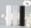 5ML Kozmetik Konteyner siyah beyaz berrak renkli SN66 Chapstick Dudak Ruj Balsam Tüpü ve Caps boşaltın