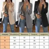 2019 novos blazers feminino primavera outono de manga longa casual casual casaco de lapela cor sólida fit cadigan estilo de trabalho ao ar livre terno estilo C18122401