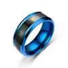 Anel de sensor de temperatura de aço inoxidável anel de ring rings de casamento banda feminina anéis de moda jóias de moda e presente arenoso