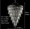 レトロビンテージクーパークリスタルドロップe14 LEDシャンデリア/大型ヨーロッパエンパイアスタイルLustres Chandelier照明リビングルームミニ