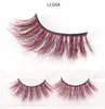 Colored 5D Mink false eyelashes 25mm 17 color thick Eyelashes Luxury Colorful Natural Cosplay Imitated Mink thin eyelashes