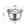 Grote capaciteit roestvrijstalen koffiecapsules herbruikbare Nespresso-capsules hervulbare peulen compatibel met Delonghi Env135 Vertuoline GCA1