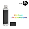 Bulk 20 Lighter Design 1GB USB 2.0 Flash Drives Flash Memory Stick Pen Drive för dator Laptop Thumb Storage LED-indikator Fler färger