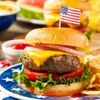 5000 Pieces AMERICAN USA Sticks US Flag Picks Party Sandwich Food Cup Cake Cocktail Picks Flag Cocktail Sticks Wood Wooden Table Decoration