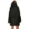 Kadın Aşağı Ceket Kış Sıcak Giysi Uzun Bölüm Kapüşonlu Parkas Butik Dış Giyim Gütter Moda Yüksek Kaliteli Gevşek Cape Düzensiz Mont