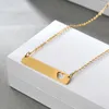 New Fashion Hollow Heart Strip Pendant Necklace 18K Gold Plated Titanium Stainless Steel Womens Necklaces for Women Jewelry Wholesale Birthday Valentines Day Gift