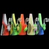 Tubos de água em forma de cone de vidro Tubos de tubo de fumação de banger reciclador dab rig silicone bongs herebra ode plataformas de óleo bubbler cachimbo