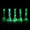 7.5'' Glow in the dark non fading printing silicone Beaker Bong Water Pipes Bongs with metal Bowl Oil Rigs Bubbler Smoking Pipe