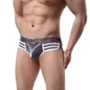 Mode-Gros-Sexy hommes gays sous-vêtements Stripe Culottes Marque Sous-vêtements Haute Qualité bikini respirant Boxers Hommes Shorts vêtements pour hommes