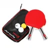 Table Tennis Ping Pong Racket Two Shake-hand grip Bat Paddle With Three Balls Light Tip Heavy Handle Table Tennis Racket Free Shipping