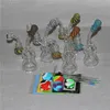 Hookahs Mini Bubbler Glas Bong Oil Rig Vatten Bongs Kvinna 14mm Dab Rigs med Quartz Banger Bowl Silikonbehållare