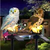 Hibou lumière solaire avec panneau LED solaire faux hibou étanche IP65 extérieur LED à alimentation solaire chemin pelouse cour lampes de jardin