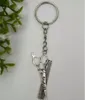 Comb & Scissors Barber Vintage Silver Charm KeyChain For Car Key Ring Bag Key Chains Findings Accessories Fashion Jewelry 745