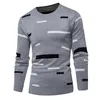 Sweater of Men Autumn Fashion Casual Round Neck Square Printing Double Foreign Trade Sweater Mens Self Cultivation