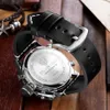 Reloj Hombre GOLDENHOUR Leder Led Uhr Männer Casual Armee Alarm Uhren Sport Quarz Mann Armbanduhr Wasserdichte Männliche Clock255A