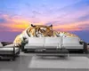 Niestandardowy mural 3D Tapeta Furious Cute Tiger Landscape Krajobraz Mural HD Dekoracyjne Piękna tapeta209u