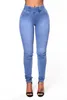 Jeans Mujeres Flyny Woman Banda de goma Corsé Pantalones de cintura altos Pantalones para Mujeres Casual Strech Denim