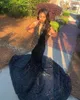 Black Halter Sequins Mermaid длинные платья выпускного вечера 2019 Hey Hole Illusion кружевной аппликации разведка поездов вечерние платья