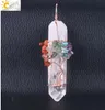 Naturlig vit kristall Big Pendant Reiki Chakra Tree of Life Rose Gold Color Handmiterad tråd lindad hänge för halsband4800730