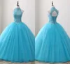 quinceanera robe tulle turquoise