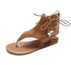 뜨거운 판매 - 검투사 샌들 플립 샌들 빈티지 여름 신발 가죽 플랫 Sandalias Mujer