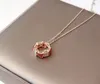 Fashion-Scale Halsband Lyxsmycken S925 Sterling Silver Necklace 18K Rose Gold för Kvinnor Party Gift