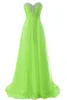 Op maat gemaakte goedkope lange formele jurken sweetheart flow chiffon zomer bruidsmeisje formele prom feestjurken met kristallen